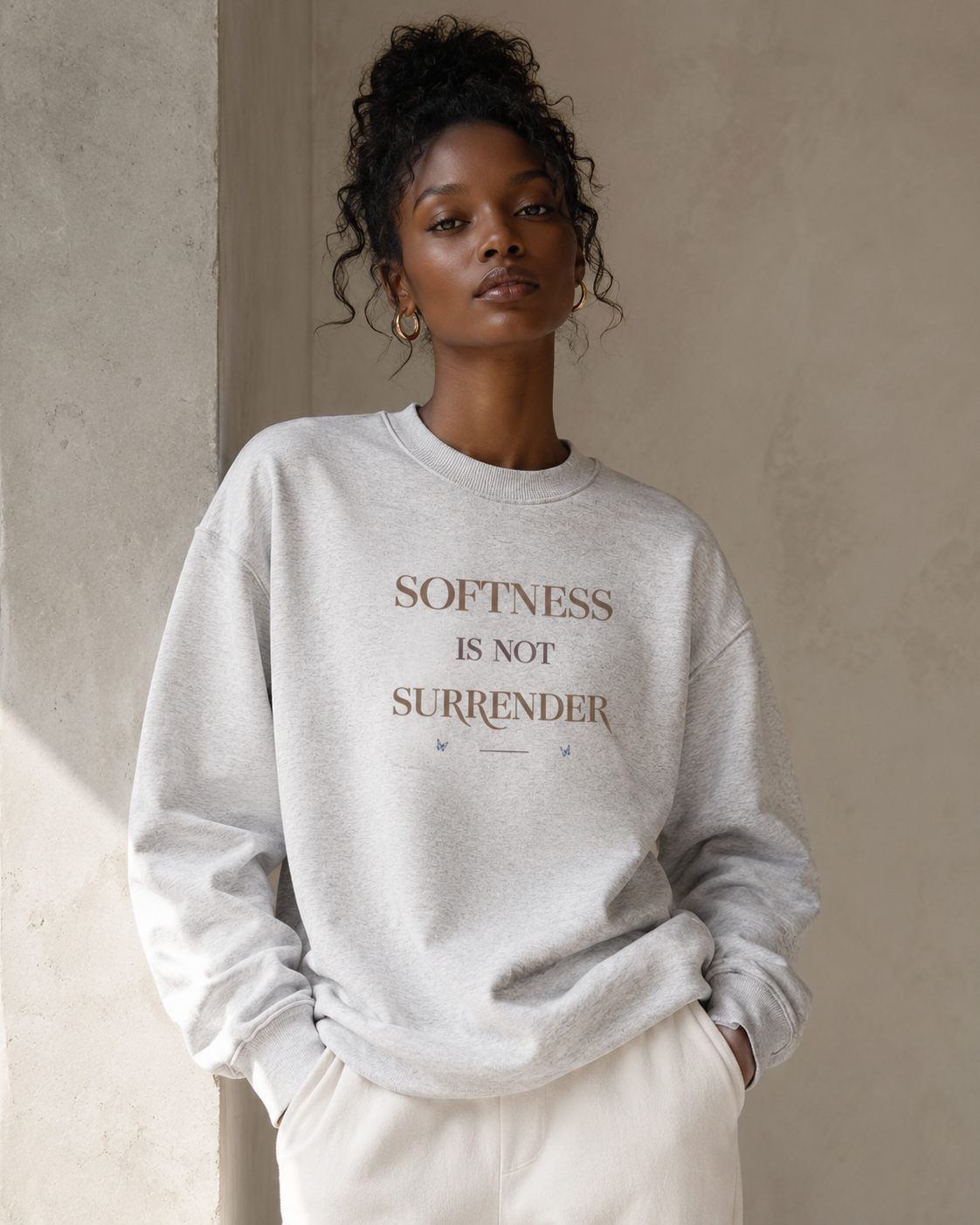 Softness Is Not Surrender Oversized Crewneck Sweatshirt PODpartner