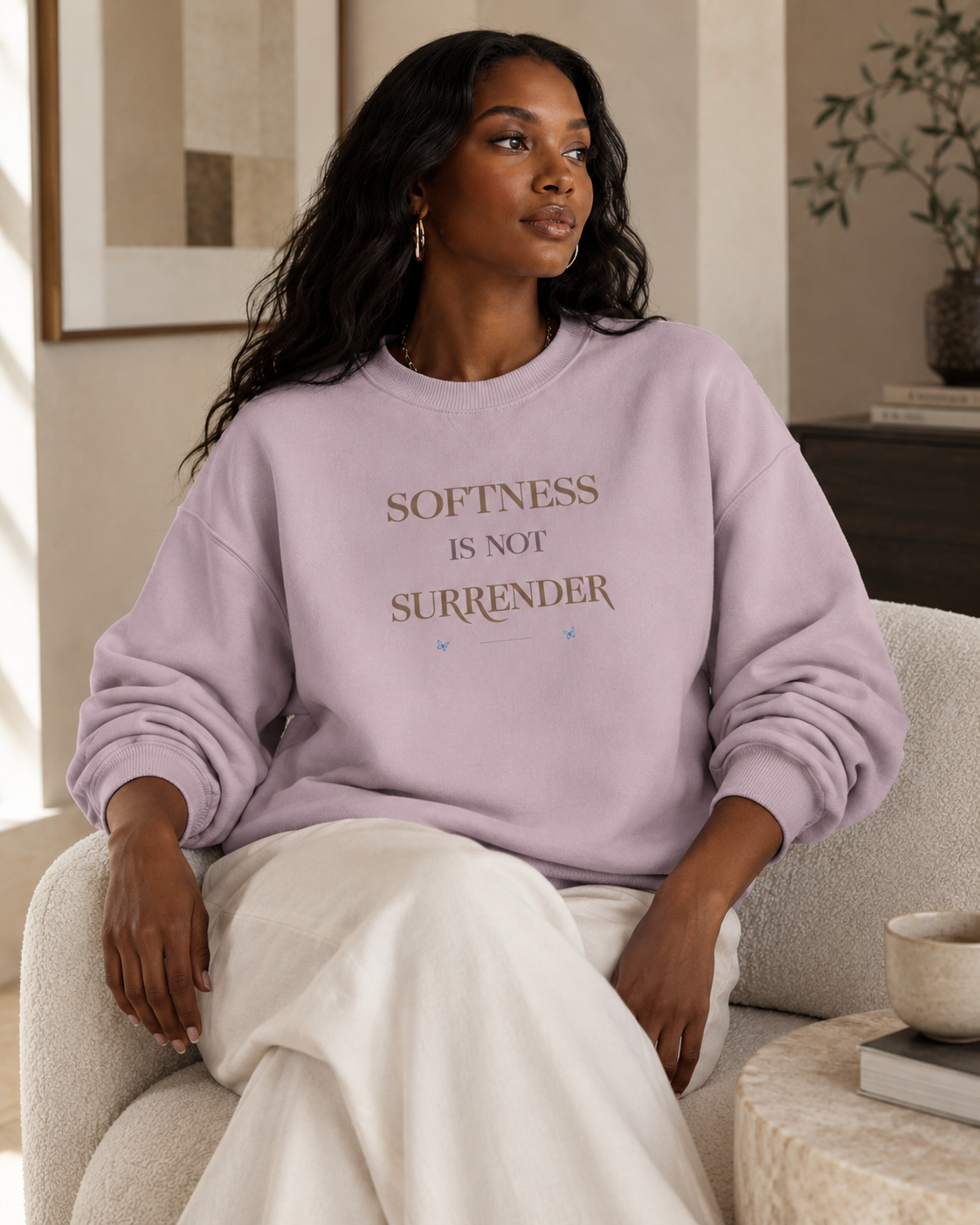 Softness Is Not Surrender Oversized Crewneck Sweatshirt PODpartner