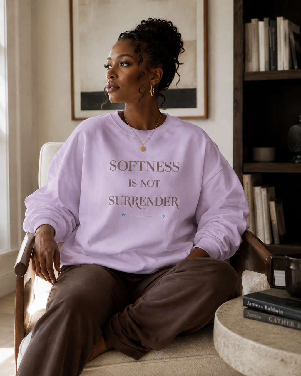 Softness Is Not Surrender Oversized Crewneck Sweatshirt PODpartner